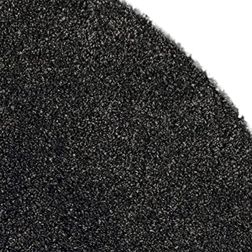 Image of Solid Fluffy Rugs and Carpet for Hall and Drawing Room 5x5 Round Charcoal Color