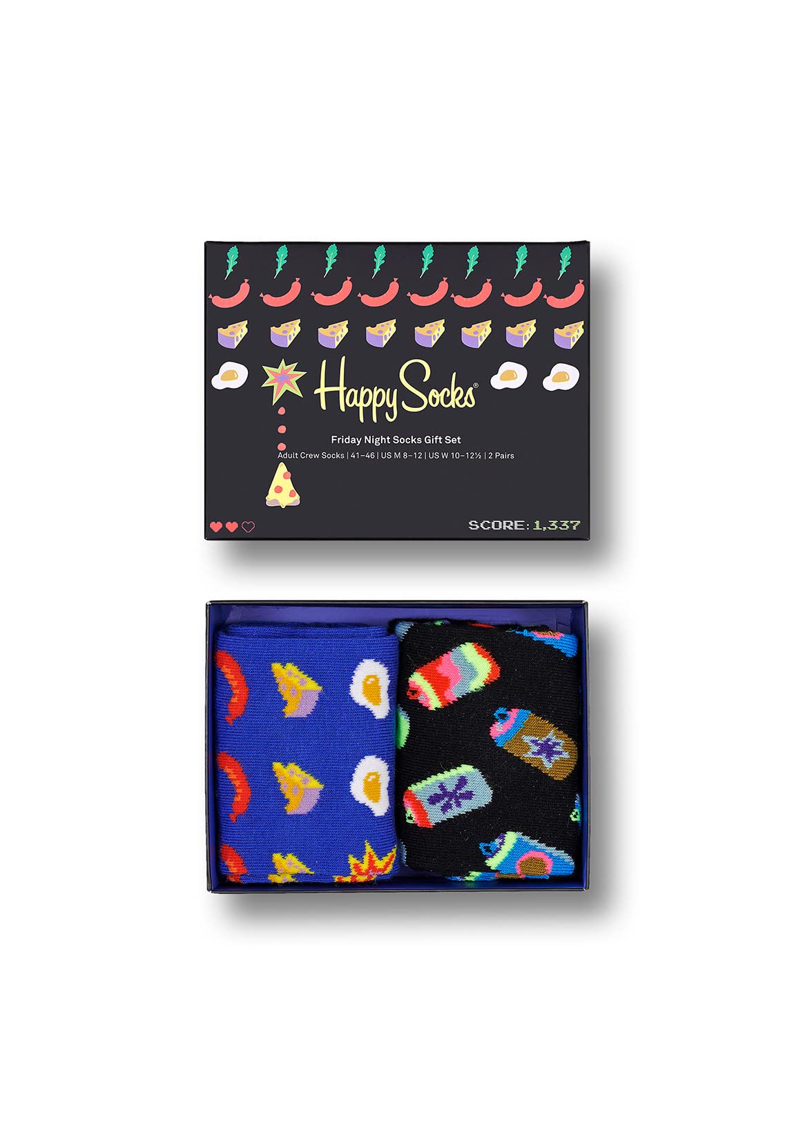 Happy Socks Men's Happy Friday Night in 2-pack Gift Set Socks, Multi, 11-Jul UK