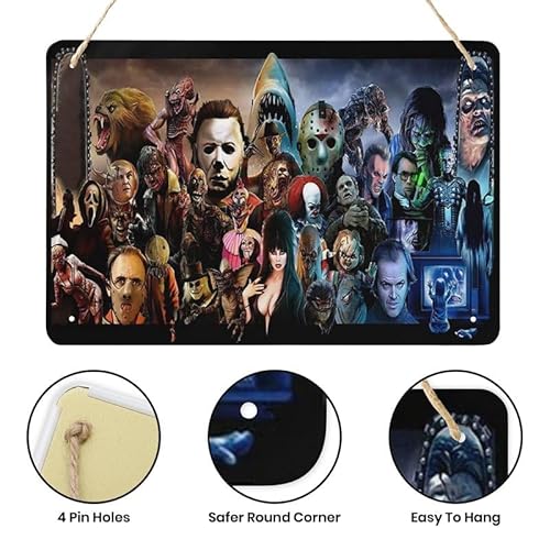 Rifosa Halloween Horror Villains Horror Movies Collage Characters 12"X 16" Vintage Metal Tin Sign For Man Cave Home Coffee Bar Wall Decor #TOP2