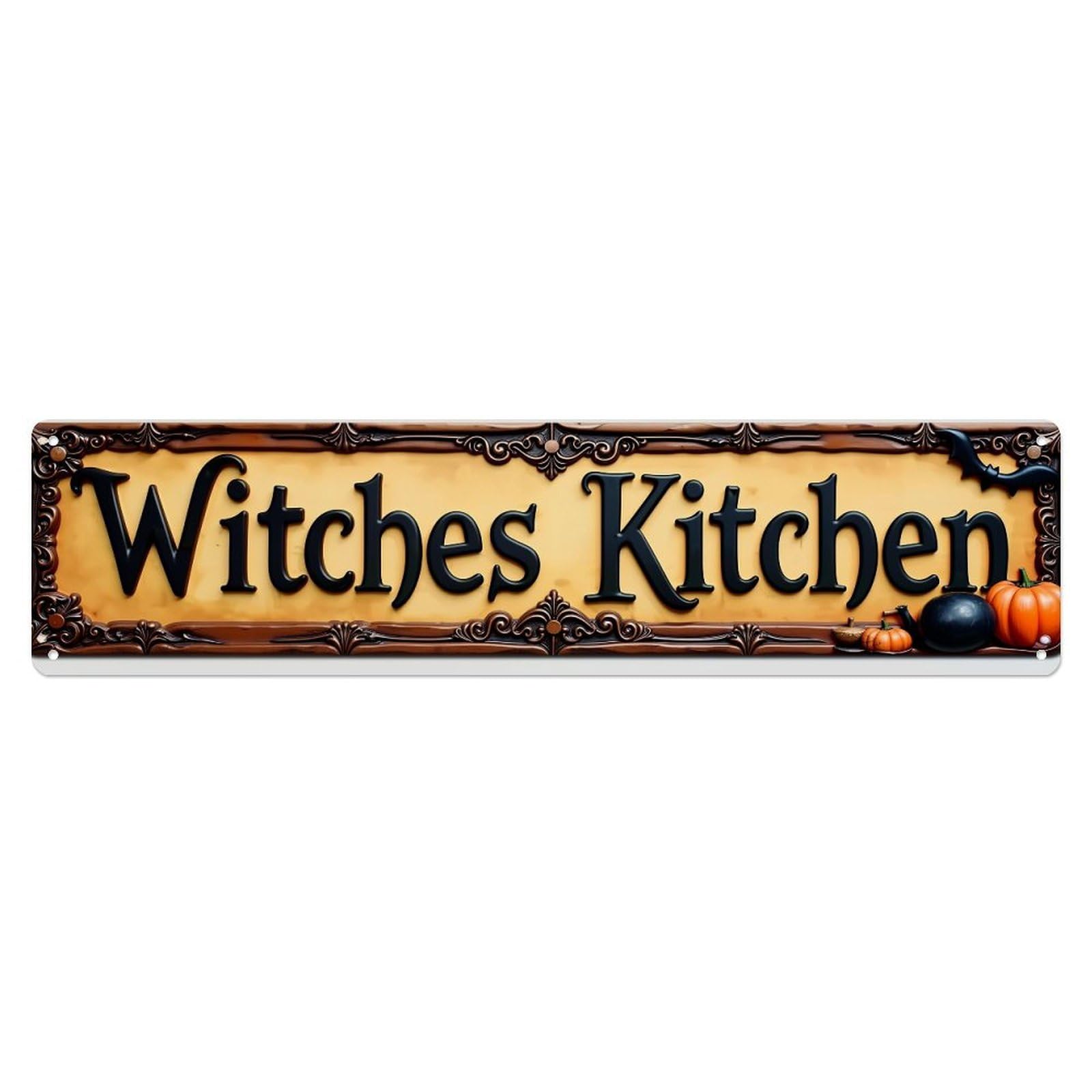 Jdyansheng Vintage Witches Kitchen Halloween Sign Tin Sign Metal Poster Metal Signs For Home Man Cave Bar Cafe Kitchen Laundry Room Wall Decorations 4X16 Inches