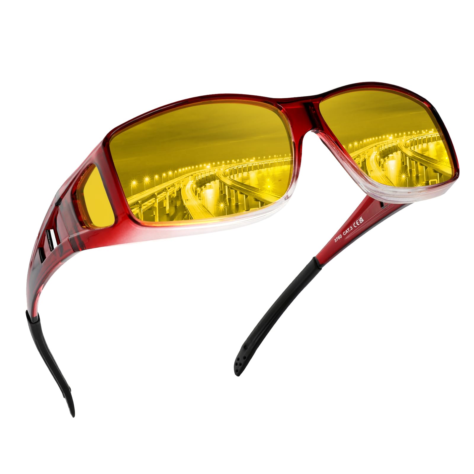 Night Driving Glasses Night Vision Glasses Fit Over Glasses Sunglasses for Men Polarized Sunglasses