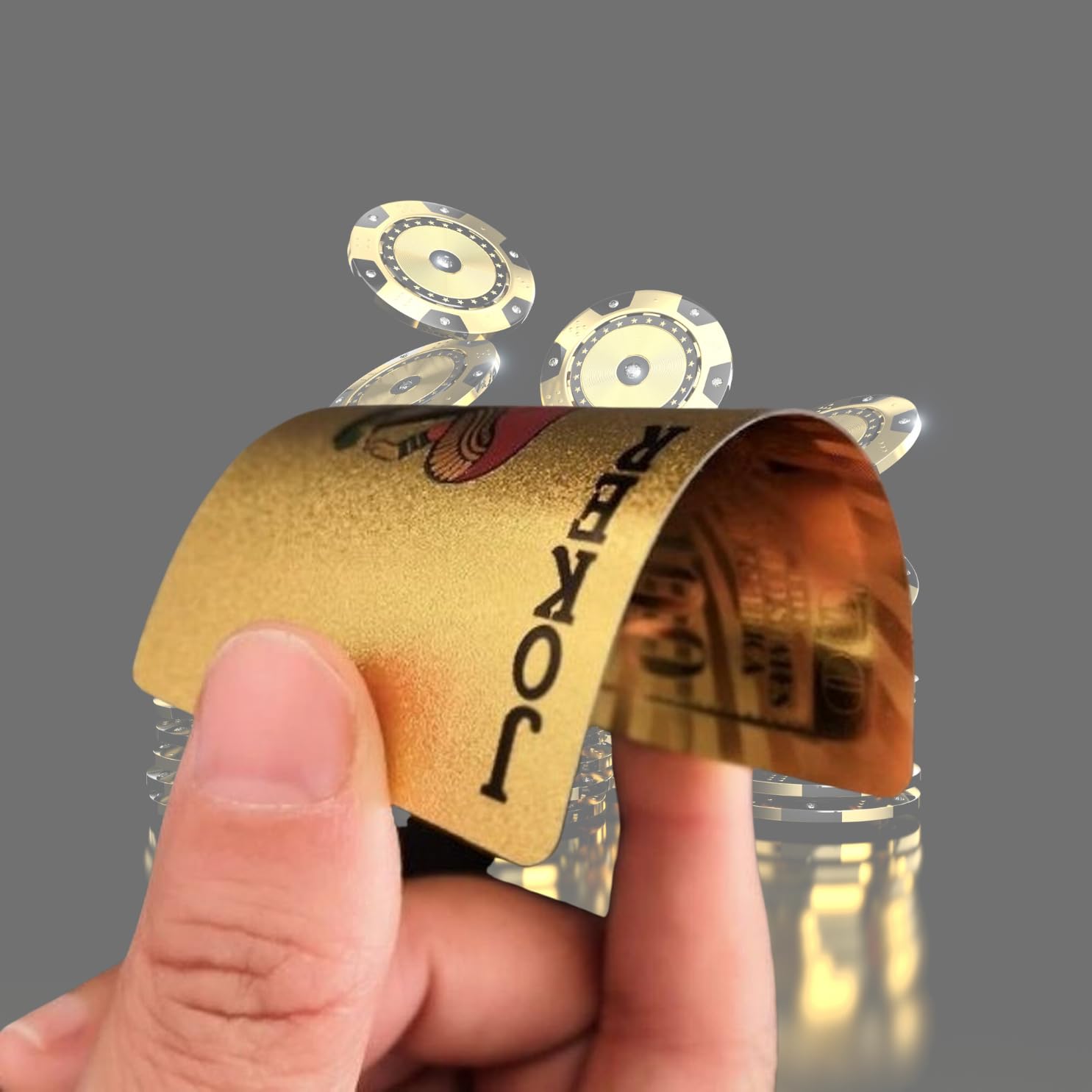 Baralho Dourado Dólar Ouro Brilho Poker 54 Cartas : Amazon.com.br
