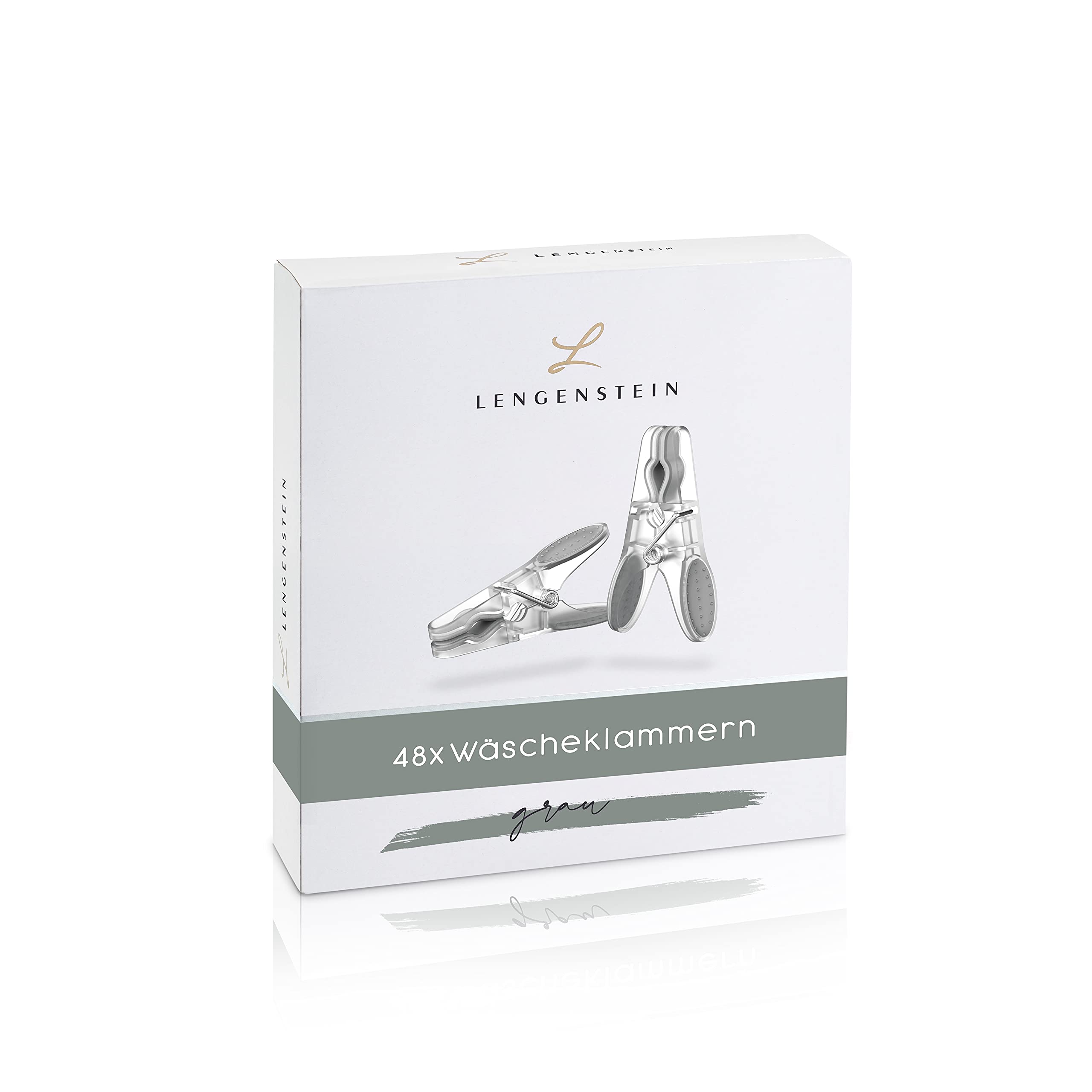 Lot de 48 pinces à linge en plastique gris de qualité supérieure Clothes Pegs Clothespin avec poignée souple, poignée confortable et ressort puissant