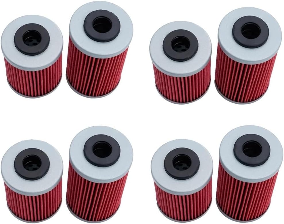 4組のオートバイ用オイルフィルター。250、400、450、520、525、540、560、625、660、690、EXC、MXC、