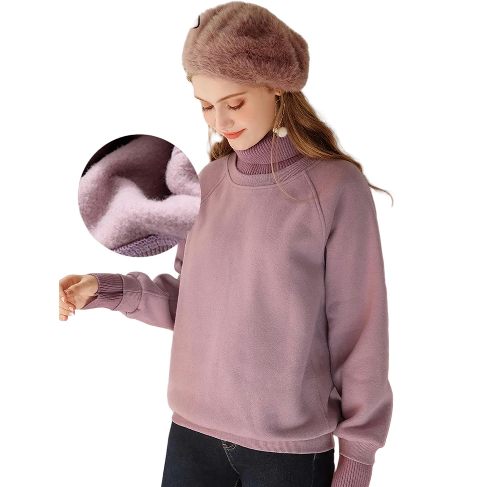 Bluza z kapturem damskie wąskie długie rękawy patchworkowe bluzy z golfem ciepłe topy