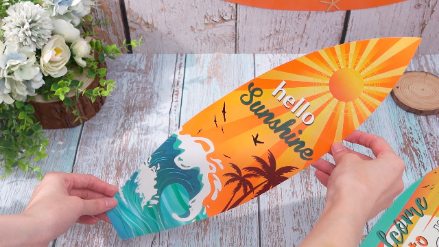 Amazon.com: 9 Pcs Surfboard Beach Signs Cutouts Paper Wall