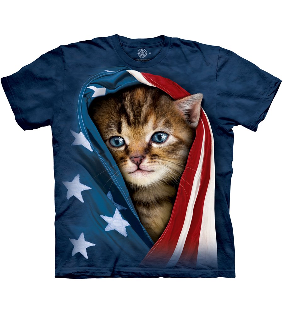 The Mountain Men's the Patriotic Kitten Adult T-Shirt