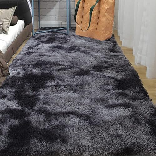 wxnzsl Alfombra mullida de 2 x 4 pies para dormitorio alfombras de felpa para sala de estar alfombras peludas suaves para habitación de niños y Azul