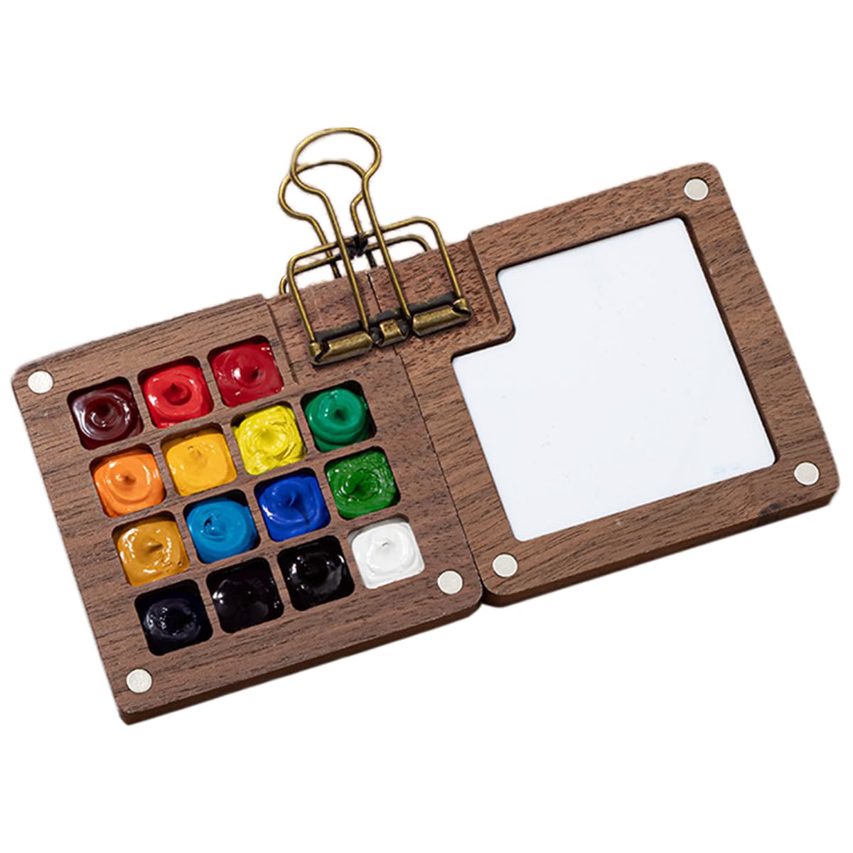 Amazon | ポータブル 水彩パレット 木製パレット 8グリッド/15グリッド