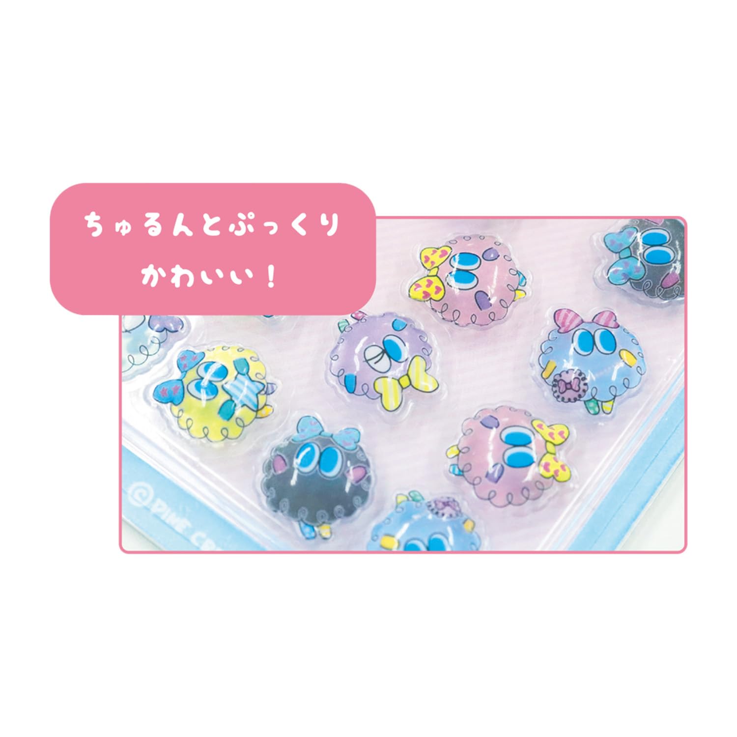 パイン・クリエイト MOJA! ぷくdecoシール ブルー サイズ:約W9 H19 25P46172