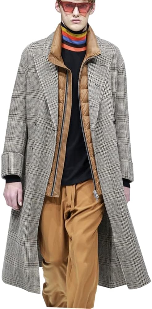 格安 ロングコートメンズ 冬 膝下丈 両面ウール トレンチコート コート ジャケット Proksi Si