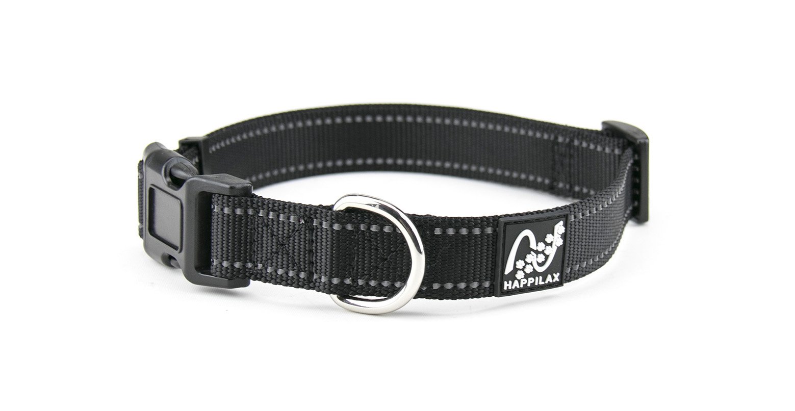 Happilax Size-Adjustable Dog Collar- Reflective Nylon Dog Collar for Medium to Large Dogs - Neck Size 14-20