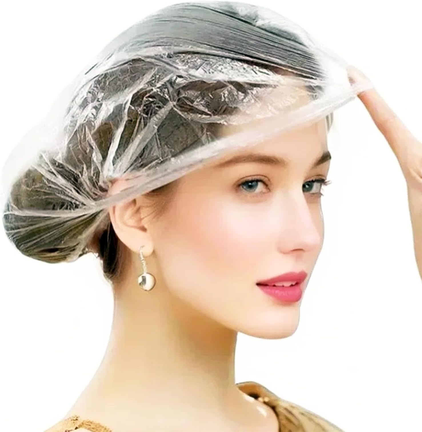 200 PCS Disposable Shower Caps – Large, Thickened & Waterproof Plastic Hair Bath Caps for Women & Men – Reusable Travel Essentials for Spa, Hotel, Salon, Home & Deep Conditioning (18.1 Inches, Clear)