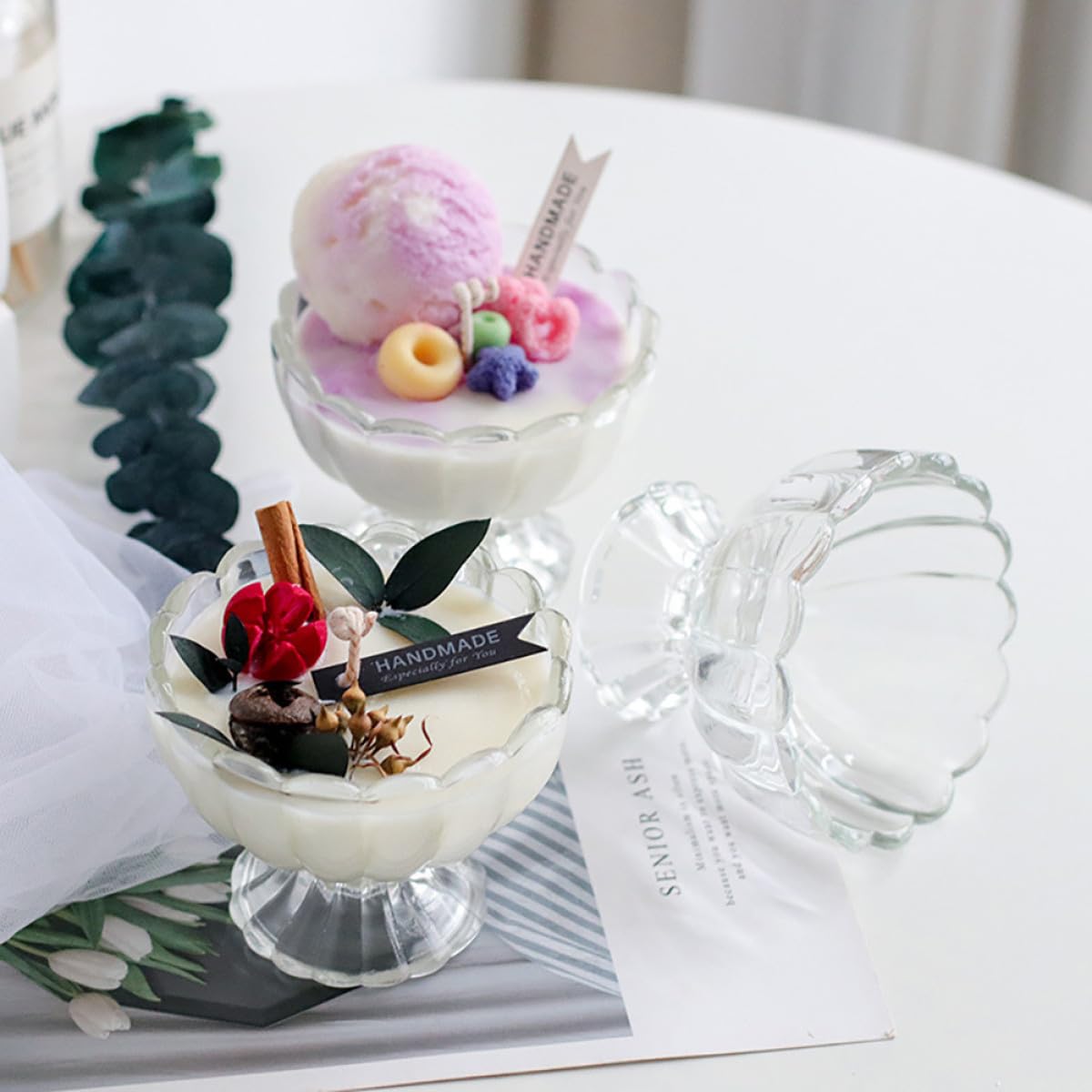 Coppa Gelato in Vetro 100ml, Set 6 Pezzi per Dessert | Vetro Trasparente, Struttura Monopezzo Riutilizzabile, Superficie Liscia Facile da Pulire
