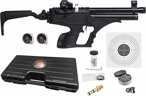 Hatsan Sortie Tact Pistola de aire sintética PCP semiautomática con paquete de objetivos de papel Wearable4U 100x y pellets de plomo Pistola de aire Hatsan Sortie Tact Pistola de aire sintética PCP semiautomática con paquete de objetivos de papel Wearable4U 100x y pellets de plomo Pistola de aire