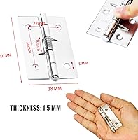 Vista 3 de Bisagras de puerta de cierre automático, bisagra cargada con resorte de acero inoxidable de 6 piezas, 2 pulgadas