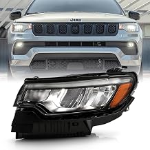 Compatible with 2022 2023 2024 Jeep Compass w/o LED DRL LED Reflector Headlight Headlamp Replacement Left Driver Side