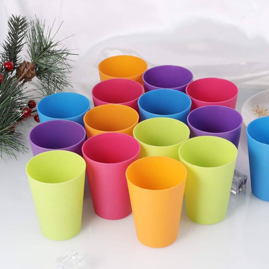 Amazon | プラスチックカップカラフル飲料カップ200ml試飲用業務