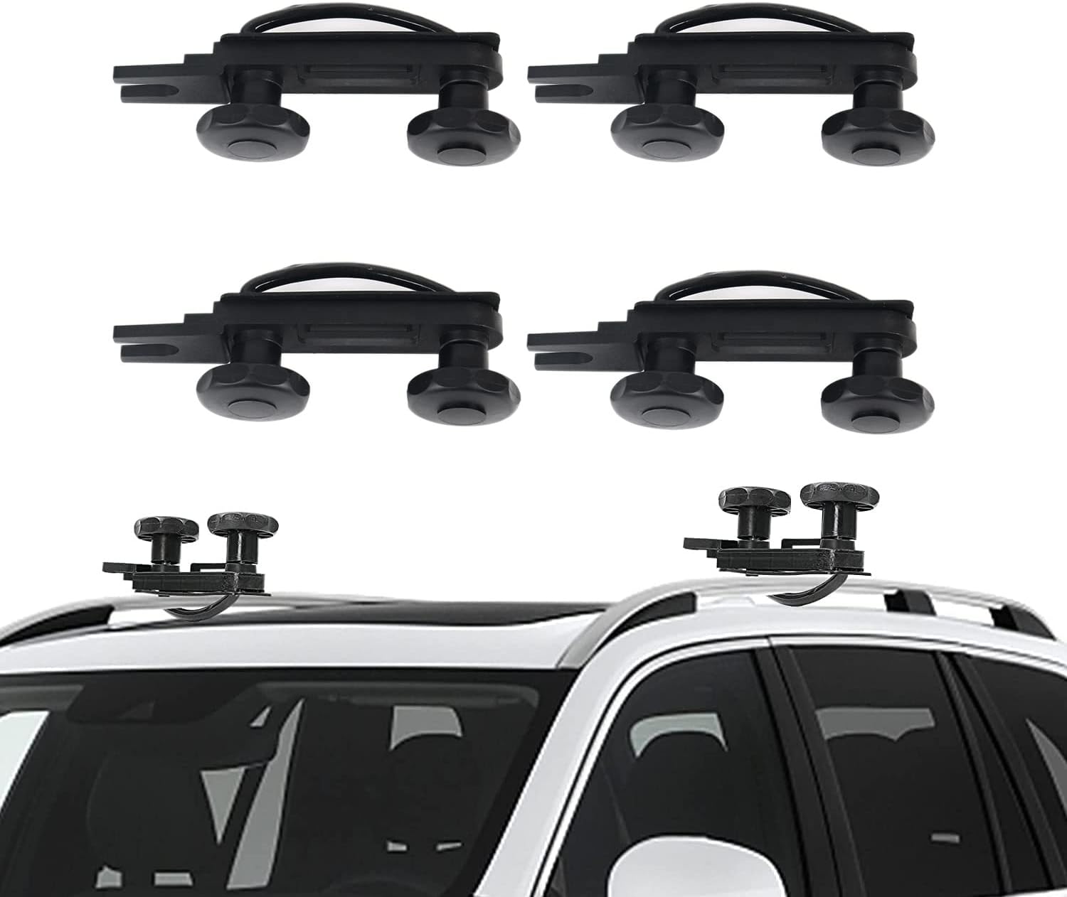 U Clips Car Van Mounting Fitting, 4PCS Universal Roof Box UBolt Clamps,Cargo