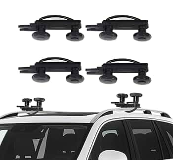 U Clips Car Van Mounting Fitting, 4PCS Universal Roof Box U-Bolt Clamps,Cargo Carrier Roof Rack Bracket,85mm Internal Width, With 2 Straps For Roof Box Hardware