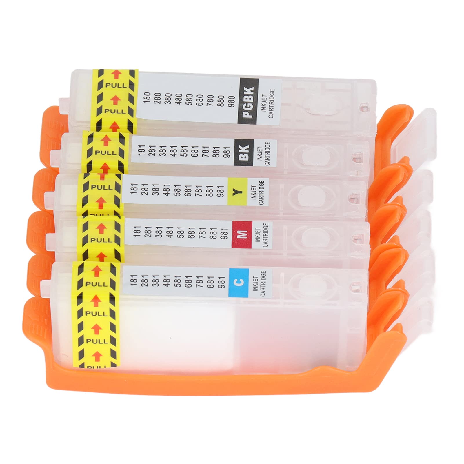 Wkład atramentowy 5 szt. PGBK BK C M Y Stały chip Wkład atramentowy do drukarki wielokrotnego użytku Płynna praca do drukowania zdjęć Dokumenty Materiał PP (980-981)
