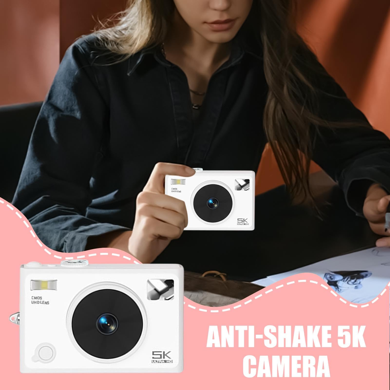 Aparat cyfrowy do fotografii, cyfrowy aparat lustrzany Przenośny aparat | Anti Shake, 72MP, 2,8-calowy ekran IPS, profesjonalne narzędzie do robienia zdjęć do vlogowania, urodziny świąteczne