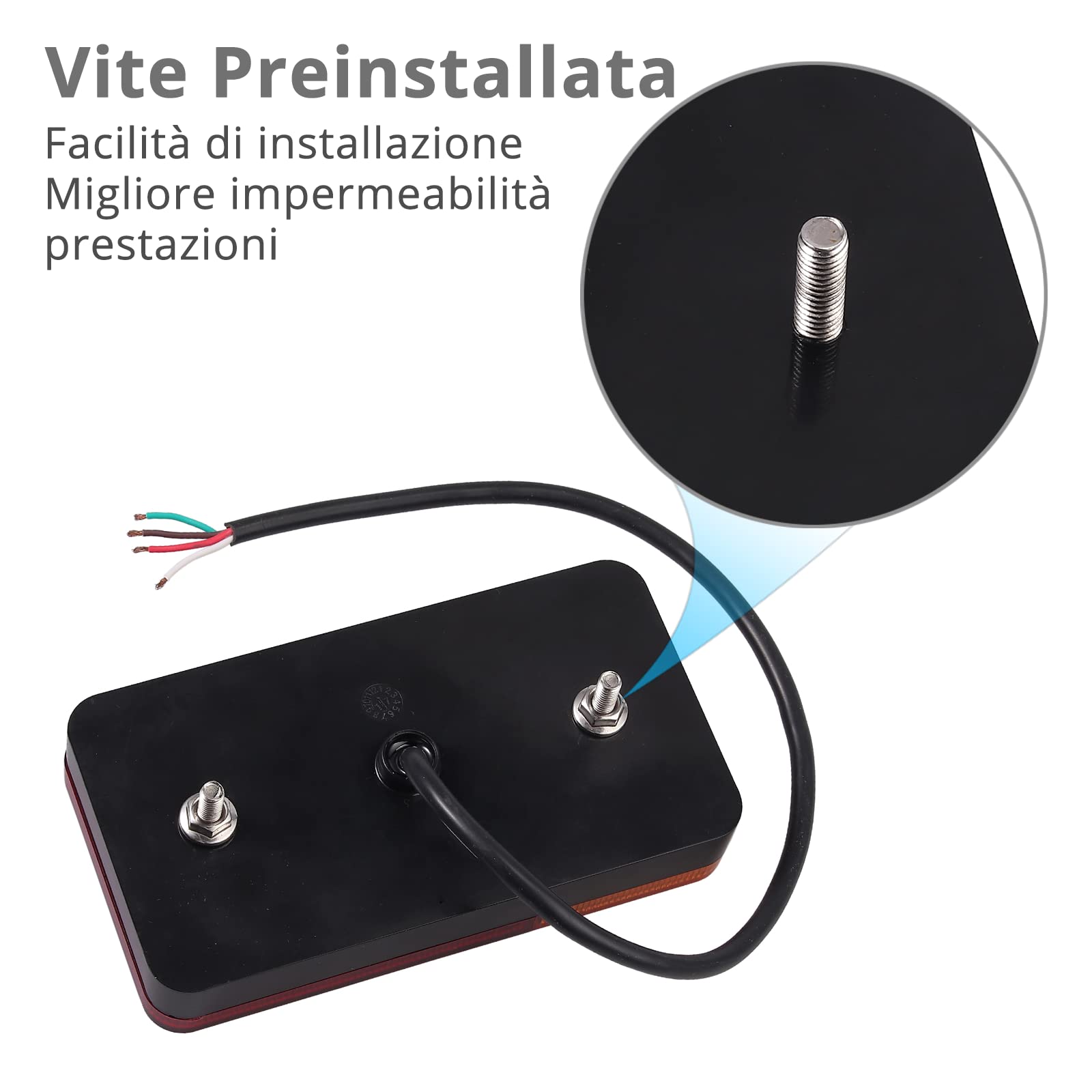 Justech 2PCS Fanali Posteriori Luci Posteriori a LED 2x18LED-12V Luci Posizione LED Indicatori di Parcheggio Impermeabile Universale per Veicolo Rimorchio Caravan Camion Trattore Autocarro-E mark