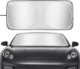 Protetor Solar para Para-brisa Dobrável Universal – Bloqueia Calor e Raios UV, Fácil de Guardar, Ideal para Carros e SUVs