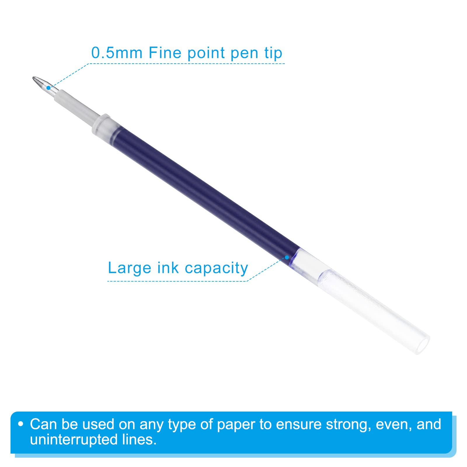 PATIKIL 0.5mm Ink Pen Refills Blue - Image 4