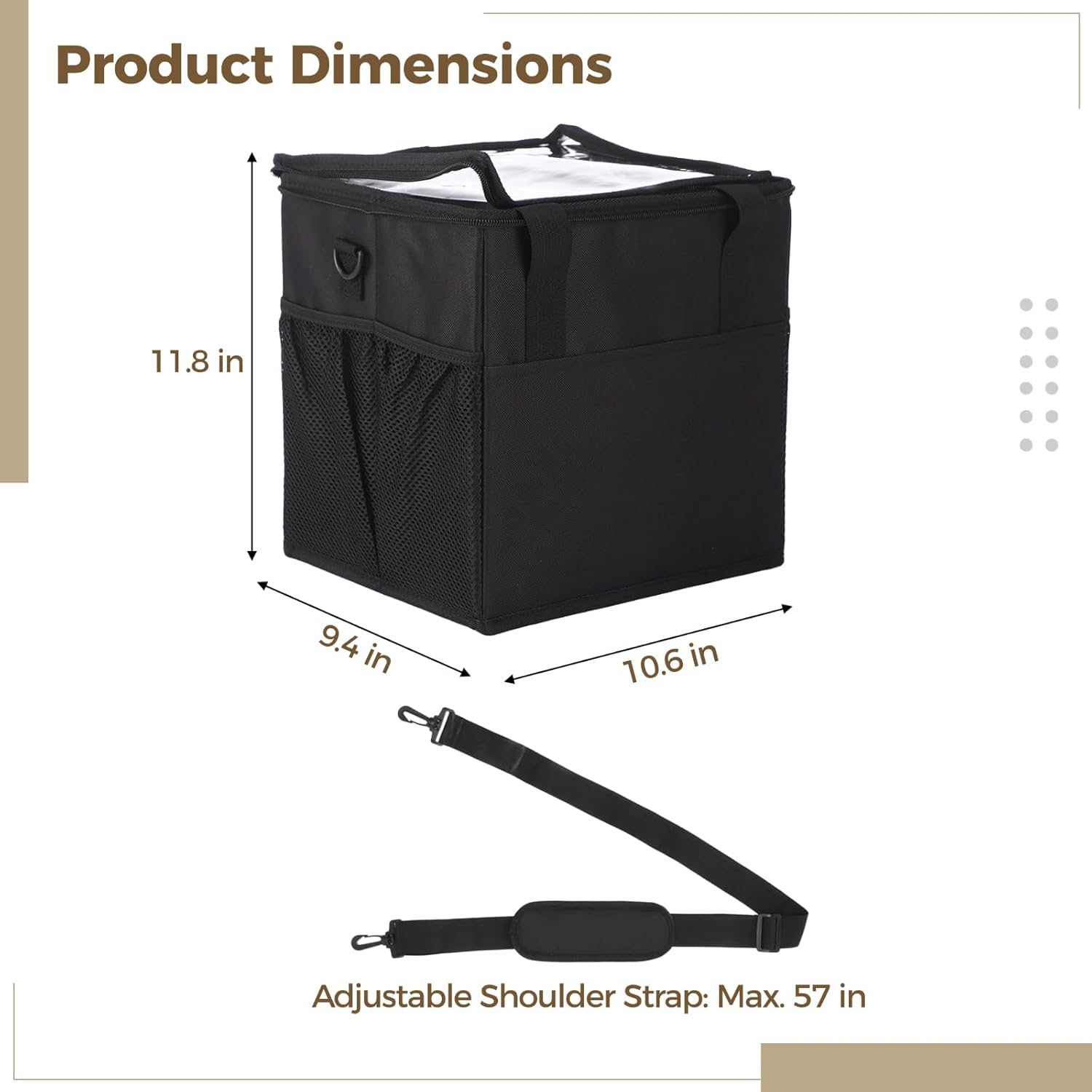 4 Cup Insulated Beverage Carrier with Handle & Strap, Spill Resistant Coffee Holder for Delivery, Reusable & Portable