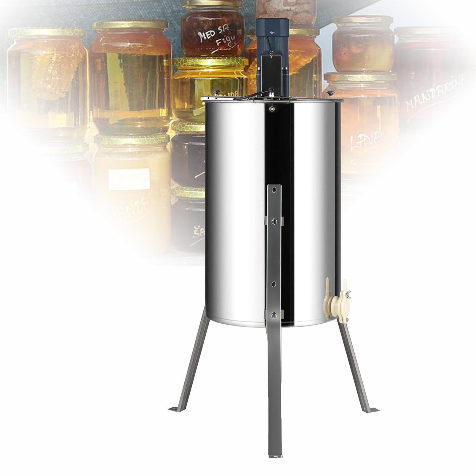 Elettrica Per Smielatore Con Coperchio In Vetro 3 Cornici, a Nido D'ape Miele In Acciaio Inox Apicoltura Centrifuga Con Coperchio Trasparente E Motore Silenzioso - Spinner Per Miele Veloce