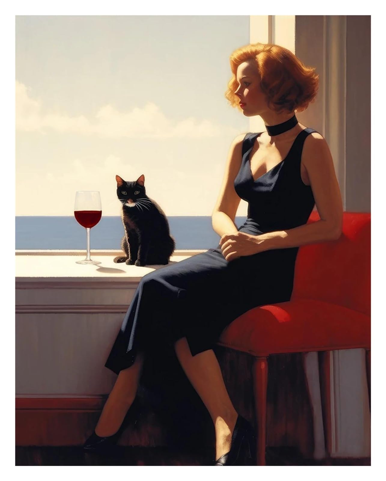 Lienzo impreso de 20x30cm con pósteres elegantes de estilo clásico de mujer y animales