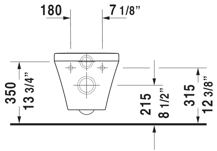 Duravit, 2542090092, DuraStyle 0.8/1.6 GPF Dual Flush Wall