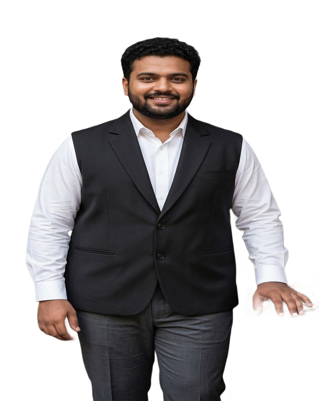 maykr Classic Black Waistcoat for Men – Smart Casual Sleeveless Blazer-picture-26