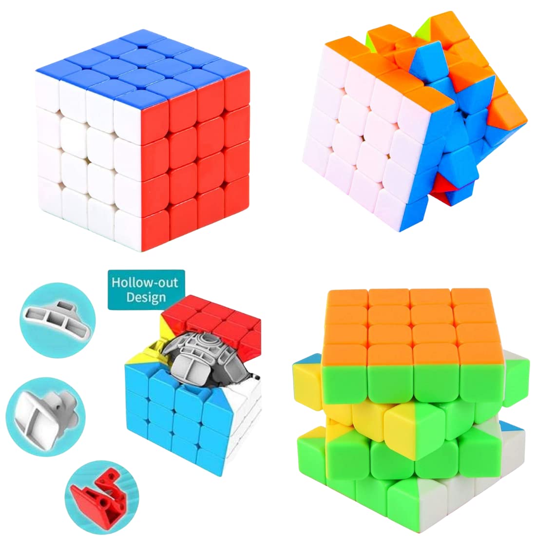 DealBindaas 4X4 High Speed Stickerless Magic Cube Brainteaser