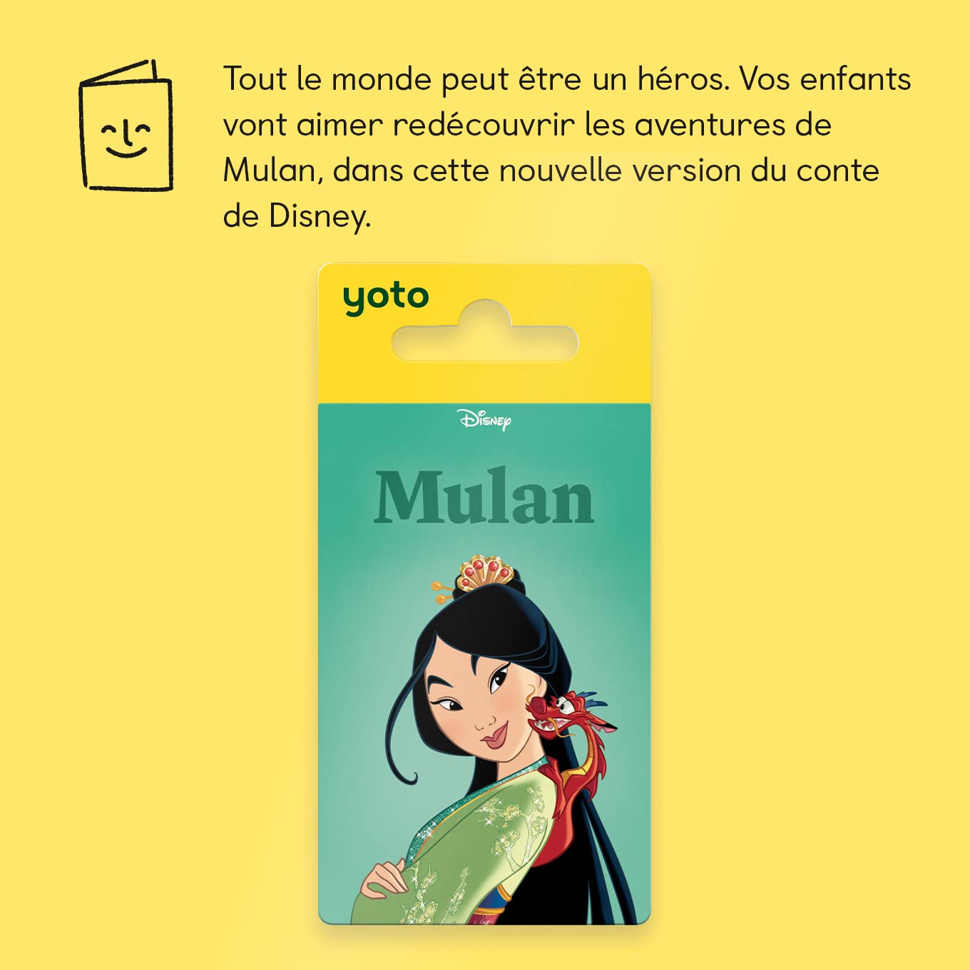 YOTO Mulan Disney - Libro de audio para niñas y niños (5 años y más) - Tarjeta reproductor Mini | Altavoz interactivo para niños