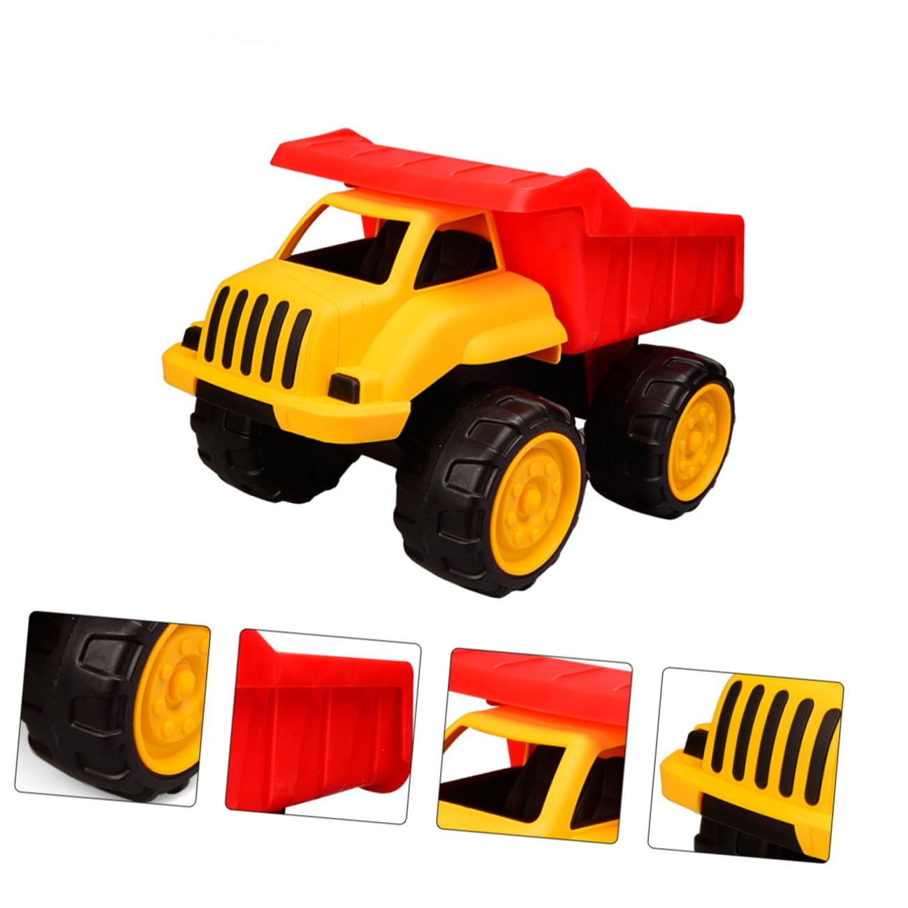 Mikinona Camion Giocattolo da Spiaggia Resistente, Macchinina Giocattolo di Sabbia Media in Plastica Ecologica, Set di Veicoli per Gioco All’aperto e Sviluppo Coordinazione Mano-occhio
