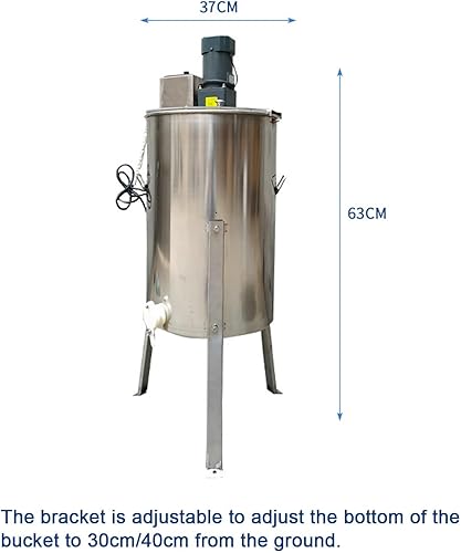 Miniatura 8 de DAZULI Extractor de miel de marco de 234, extracción eléctrica de apicultura de acero inoxidable, girador de tambor de panal con tapa transparente,