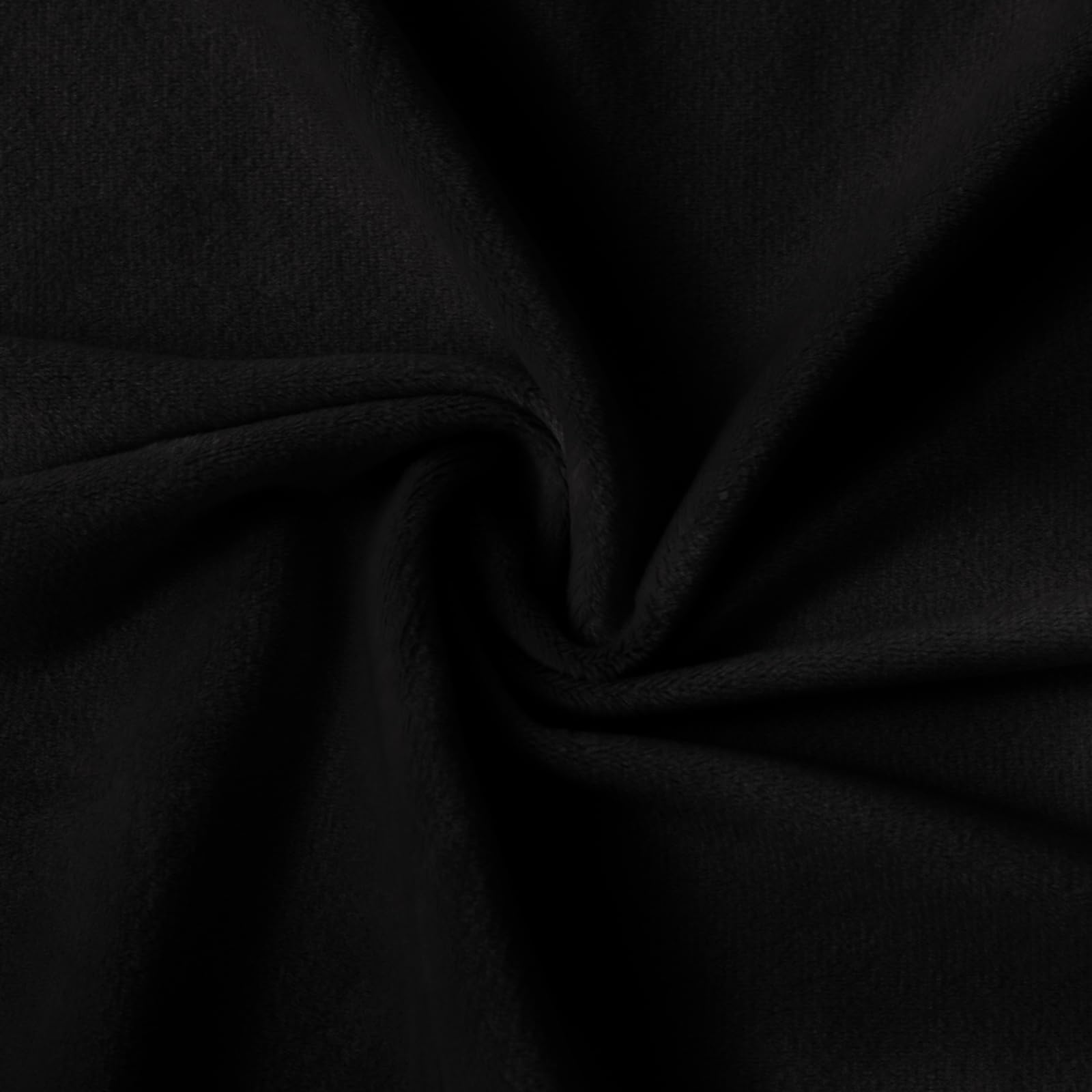 44”W Minky Fabric by The Yard, 1 Yard Pre-Cut Minky Fleece Fabric Black Cuddle Minky Fabric, 4-Way Stretch Soft Plush Fabric Solid Minky for Blanket, Pillow Cover, Scarf, Sewing(1Y,Black) - 1
