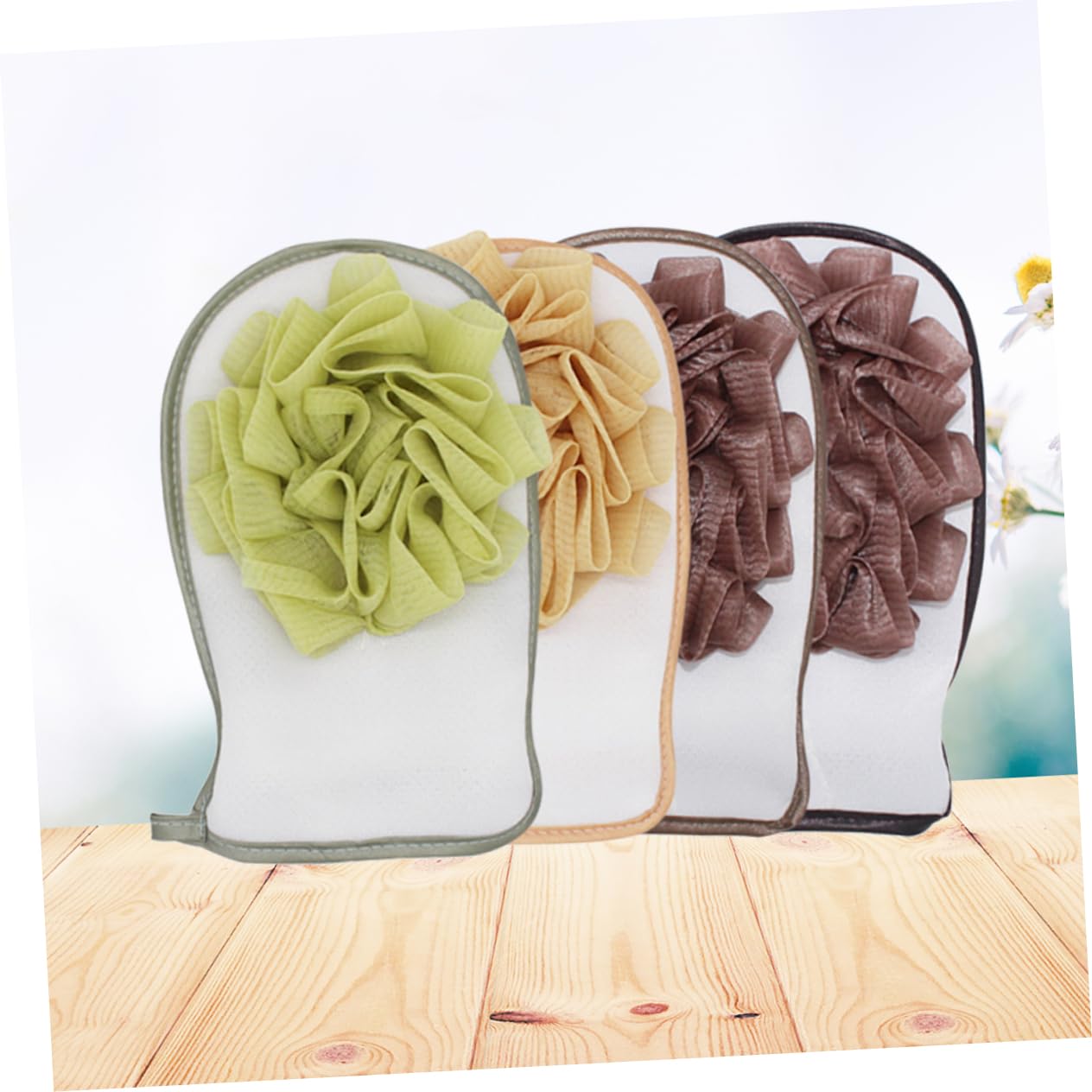 Housoutil 9 Piezas 2 Guantes Exfoliantes Para Exfoliación Corporal Guante Removedor De Piel Muerta Tarjetero Rosa Guantes Exfoliantes De Doble Cara Tómate Un Baño Agente De Mudanzas Amantes
