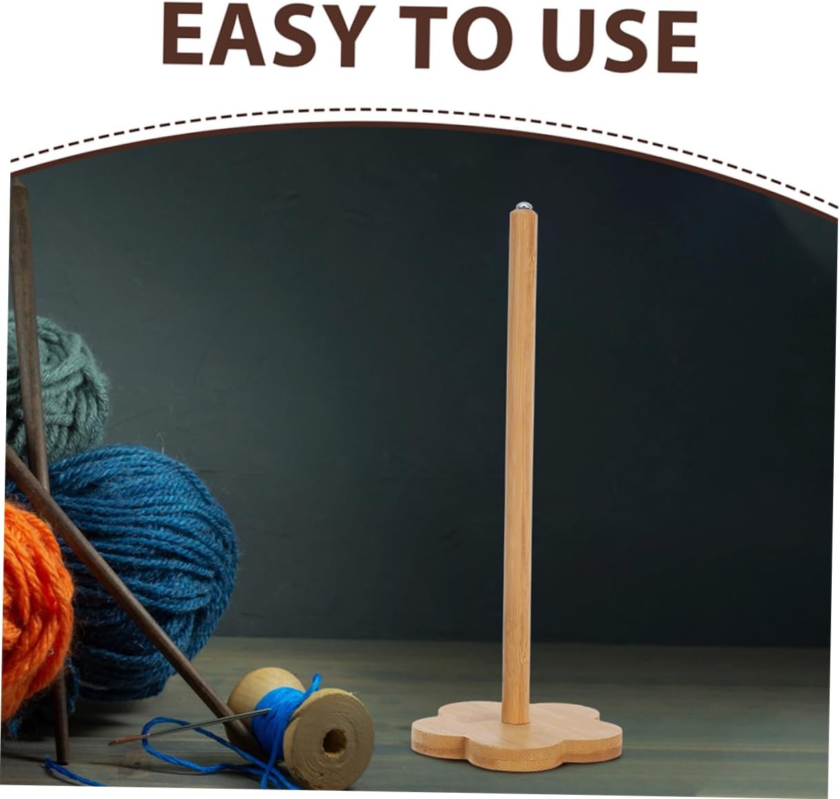 DOITOOL 2pcs Drop Spindle Top: DIY Wheel Yarn Spinner Hand Cranked Wooden Spinning Wheel Tool for Beginners Yarn Making