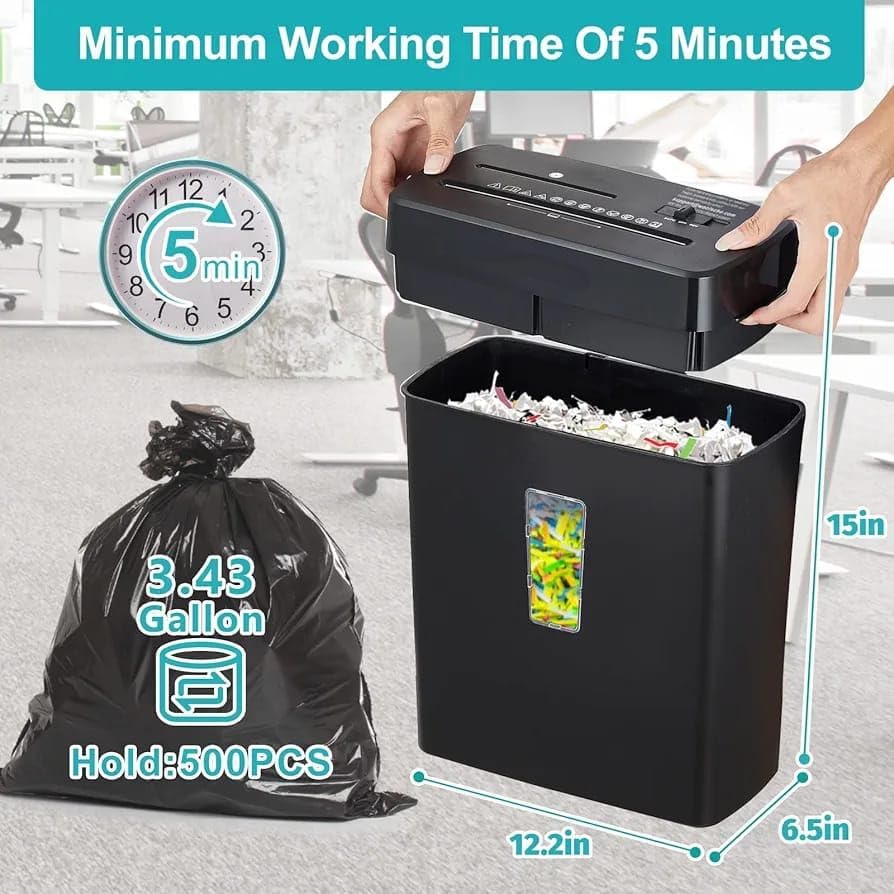 Image of KANAbee Paper Shredder - 10-Sheet Cross Cut with 3.43-Gallon Basket - P-4 Security Level - 3-Mode Design - Shreds CD and Credit Card - Durable, Fast, and Jam Proof for Home Office (ETL Certified)