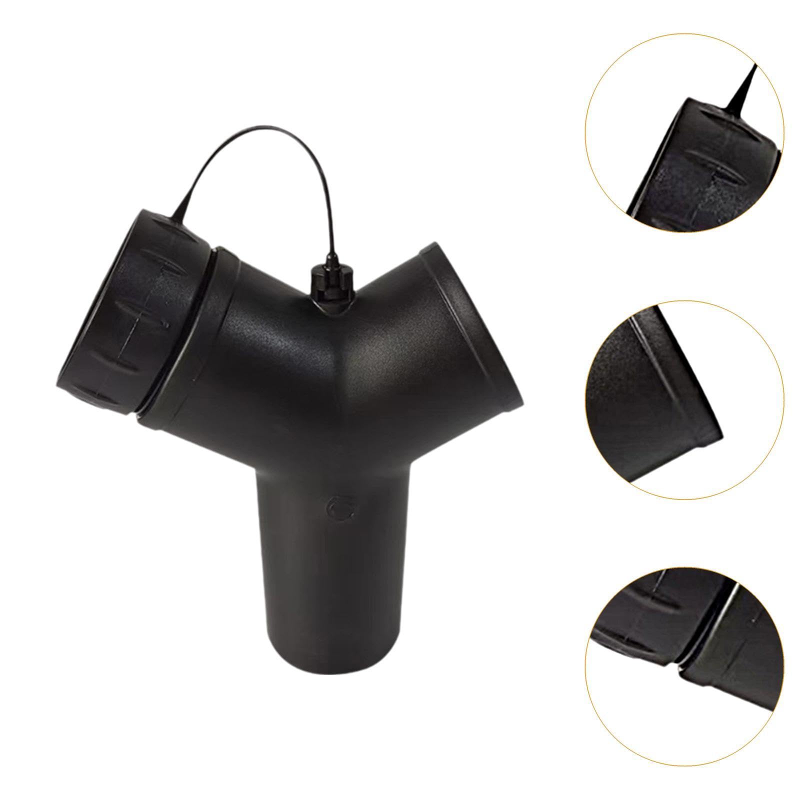 perfk Conector de Tres vías para aspiradora Industrial, Adaptador para aspiradora, reemplazo del Adaptador Giratorio, Accesorios Negros, Conector de 3 vías