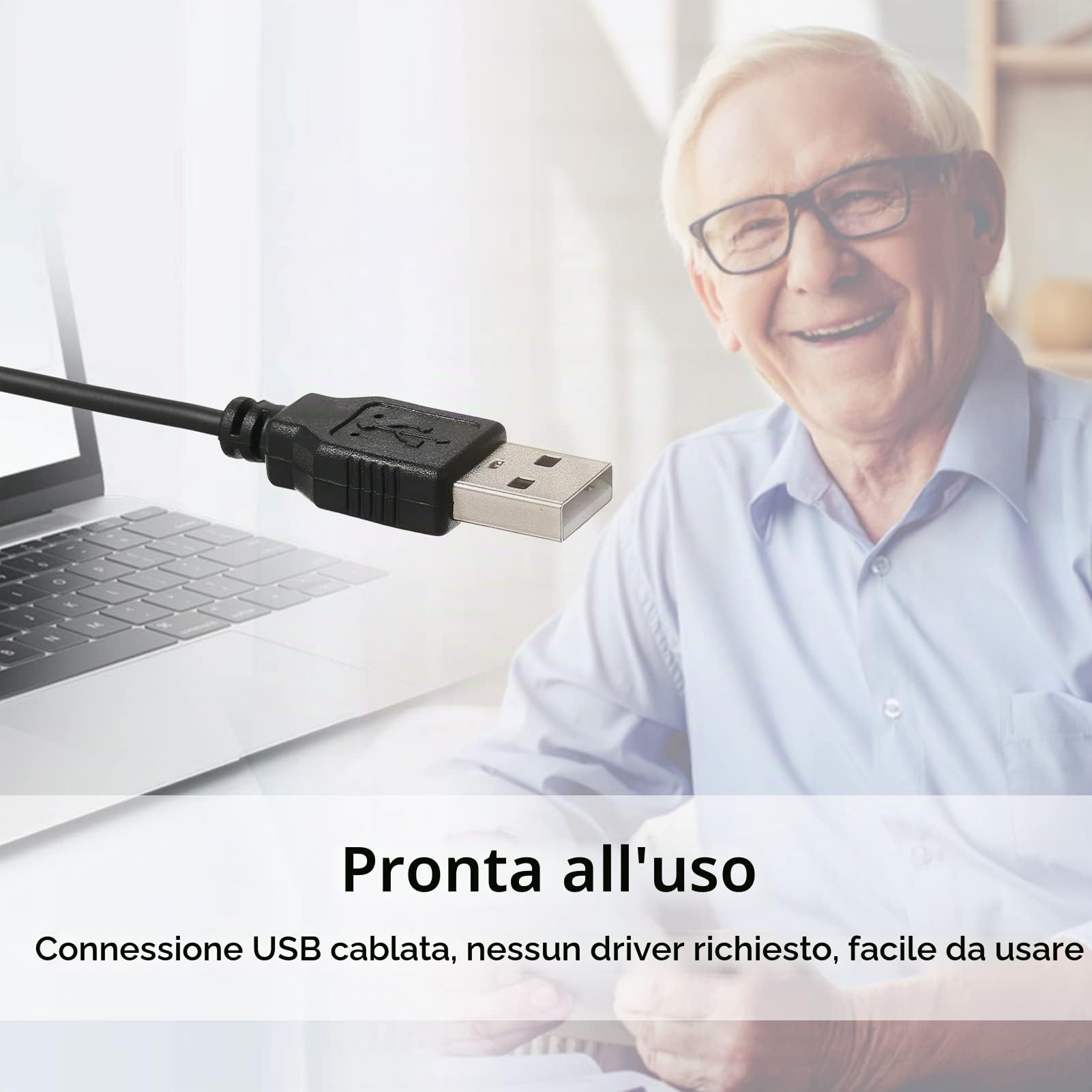Tastiera per Computer con Stampa Grande USB cablata per utenti ipovedenti 104 Tasti ad Alto Contrasto Lettere per Anziani,Tastiera cablata