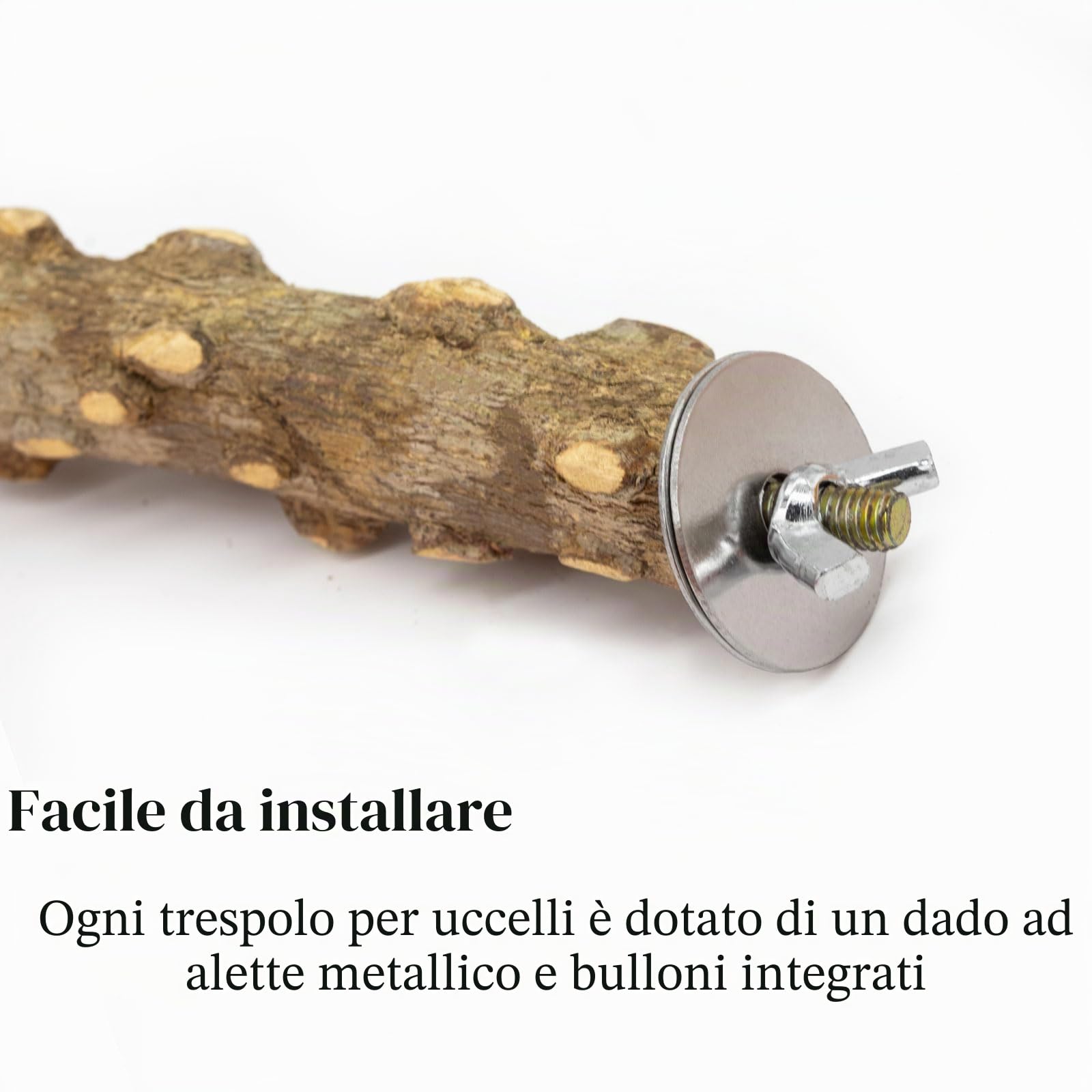 4 Pz Posatoi per Uccelli, Posatoi in Legno, Ramo D'uva Naturale Giocattolo per Pappagalli per Uccelli, Trespolo Posatoio Supporti per Uccelli in Legno Naturale per Piccolo Medi Pappagalli