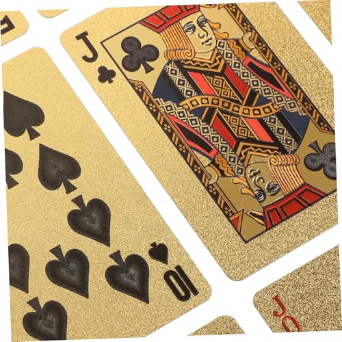 Kisangel Goldfolie Pokerkarten aus Robust und Tragbar für Familien Partys Outdoor Spiele Geschenk für Kartenspiel Fans Langlebig und Vielseitig Einsetzbar – Bild 4
