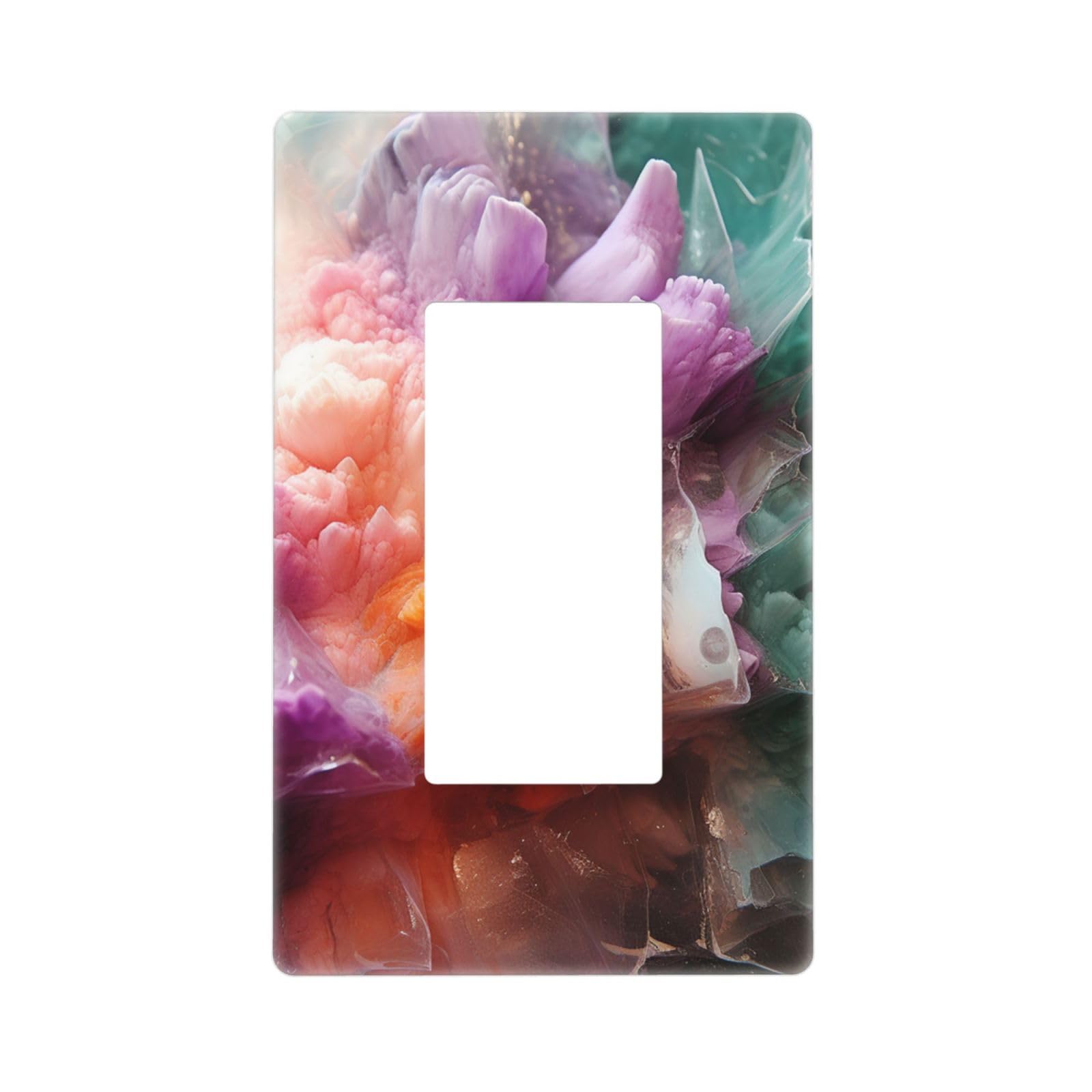Colorful Wall Plate Cover 1 Gang Light Switch Cover Decorative Single Duplex Wall Plates Standard Size Decorator Blank Electrical Switch Plate Cover for Electrical Outlets