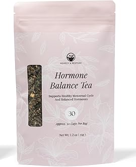 Remedy & Restore Herbal Tea for Hormone Balance - Natural Menstrual Cycle Support, Spearmint Flavor, Loose Leaves, 1 Count
