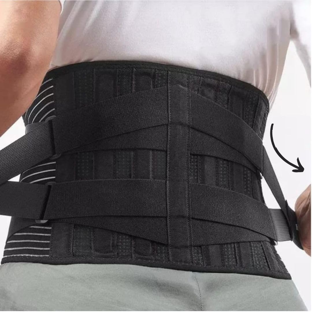 Ceinture Lombaire de Soutien Réglable – Soulagement du Dos et Douleurs Lombaires – Homme/Femme – Tailles M, L, XL, XXL – Maintien des Vertèbres pour Travail, Sport, et Posture
