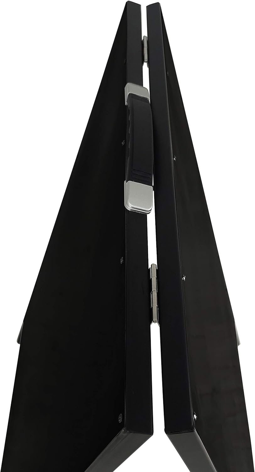 FixtureDisplays® A-Frame Black Menu Board All Metal Dry Erase Sidewalk Advertising Sign Store Promotion Message Stand for Dry Erase Marker, Liquid Chalk Only 1132-NPF